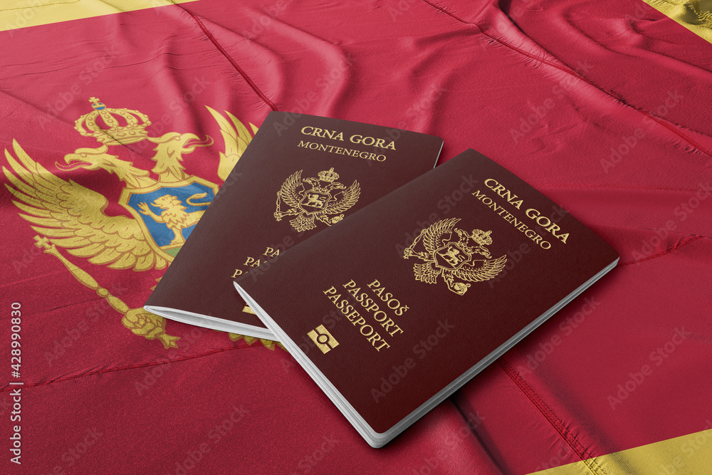 Montenegro passport on its flag, citizenship by investment Montenegro passport on its flag, citizenship by investment
