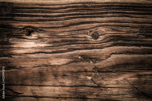 Empty wooden background for free creativity. Toned