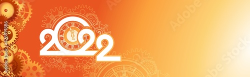 year digits 2022 mechanical logo vector
