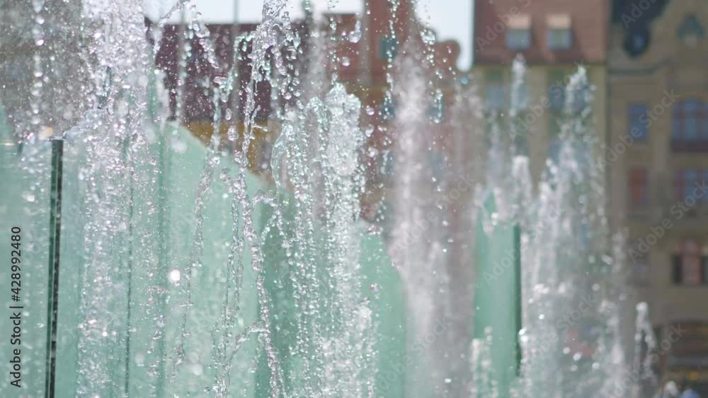 Fountain in the city in 4k slow motion 60fps Fountain in the city in 4k slow motion 60fps