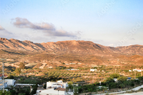Panoramic views of Lucainena de las Torres village in Almeria