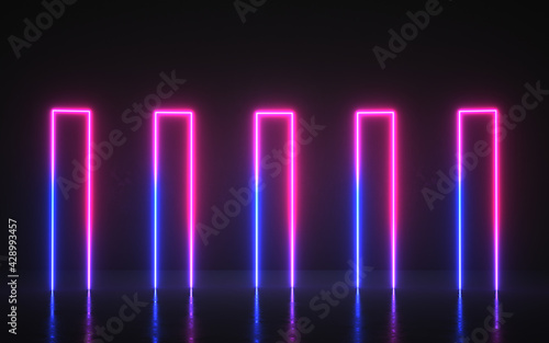 3D rendered neon light background 