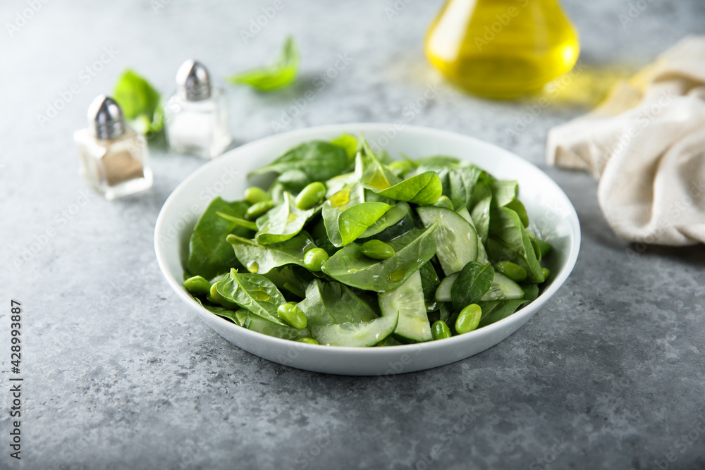Healthy green salad with fresh cucumber Healthy green salad with fresh cucumber