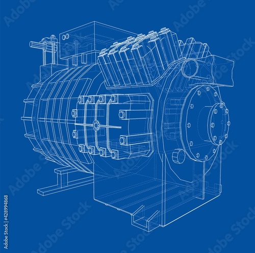 Air conditioning compressor. Vector
