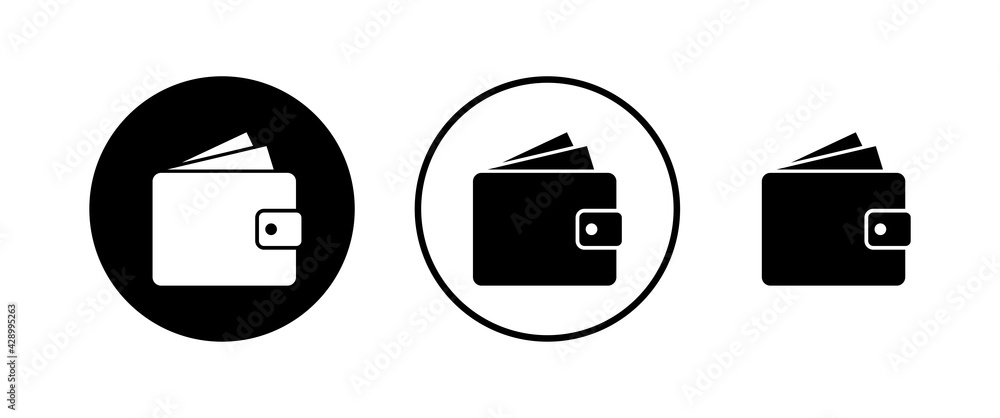 Wallet Icons set in trendy flat style. money wallet icon Wallet Icons set in trendy flat style. money wallet icon