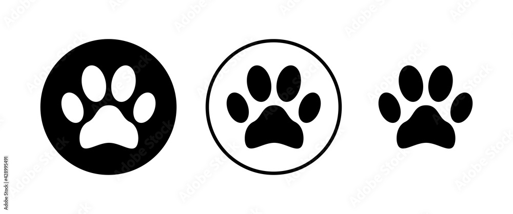 Paw icons set. Paw Print icon Paw icons set. Paw Print icon
