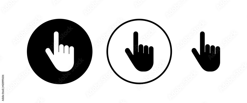 Fototapeta premium Hand cursor icons set. Hand click icon. Finger pointer isolated vector