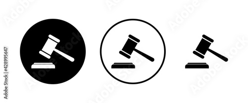 Gavel icons set. Hammer icon vector. Judge Gavel Auction Icon Vector. Bid