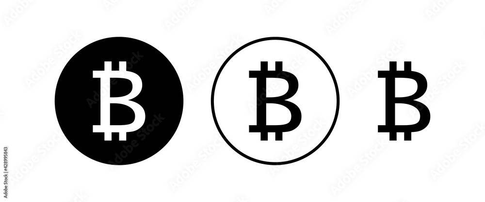 Bitcoin sign icons set. Crypto currency symbol. Blockchain. Cryptocurrency Bitcoin sign icons set. Crypto currency symbol. Blockchain. Cryptocurrency