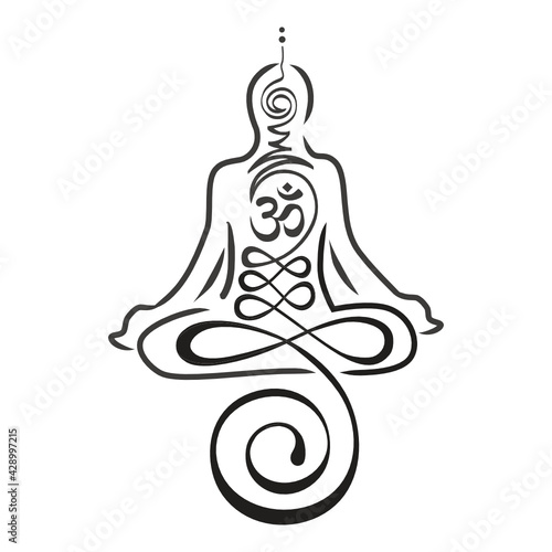 Unalome, Buddhist symbol represents life’s path toward enlightenment.