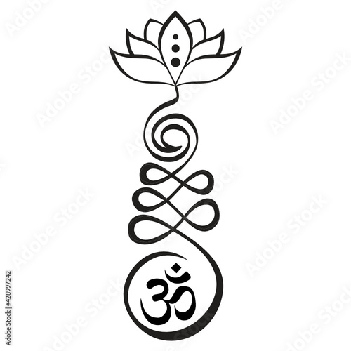 Unalome, Buddhist symbol represents life’s path toward enlightenment.