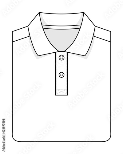 Folded White Polo Shirt Template Vector On White Background