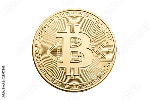 Bitcoin coin isolated on white background