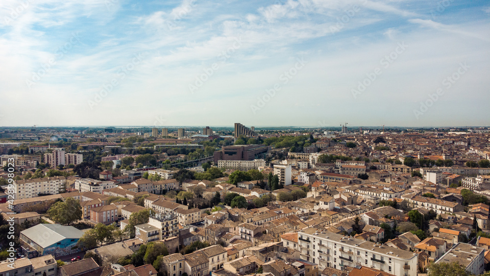 Ville de Montpellier vue du ciel - Centre ville