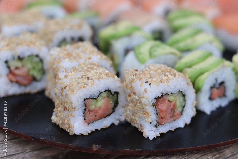 sushi on a plate sushi on a plate