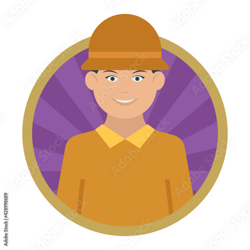 archeologist Concept Vector Round Icon Design, Professional uniform Symbol on White background, Labor Day people Stock illustration, character occupations sign