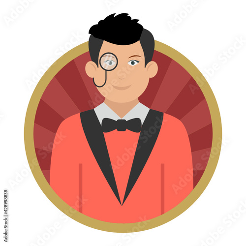 Goldsmith Concept, jeweler  Vector Round Icon Design, Professional uniform Symbol on White background, Labor Day people Stock illustration, character occupations sign