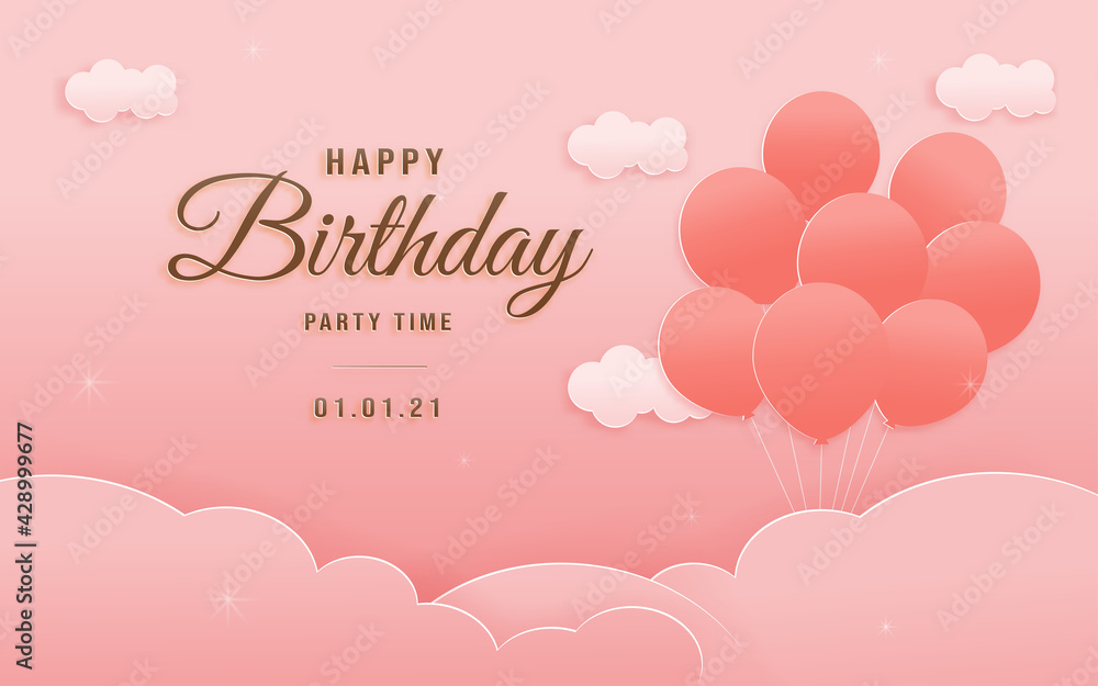 Discount shop online, pink Birthday sale banners on mobile with