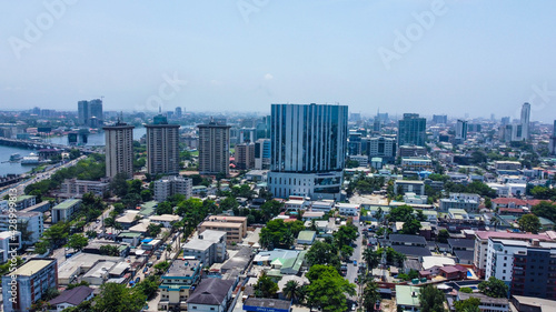 Aerial view downtown city Lagos Nigeria © Terver