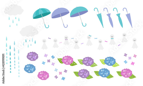 梅雨のイラストセット