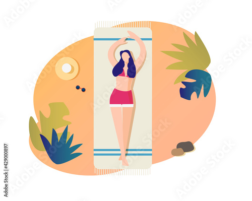 girl sunbathing on the beach