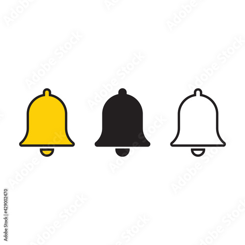 Bell Icon in trendy flat style isolated. Notification symbol for your web site design, logo, app