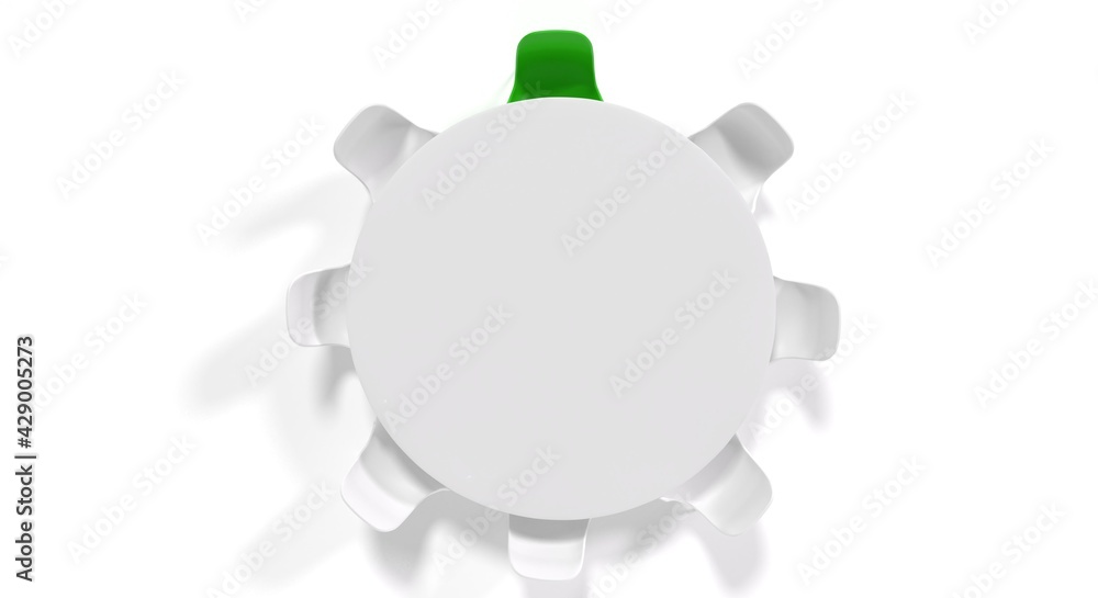Fototapeta premium Green chair on round table meeting 