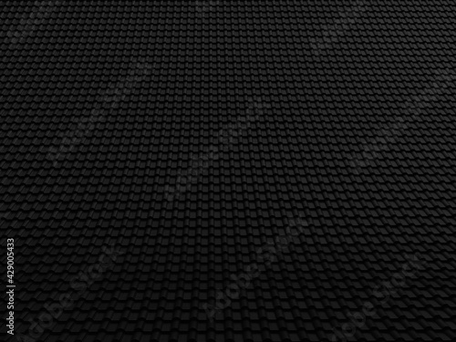 black tile of rooftops texture, dark background