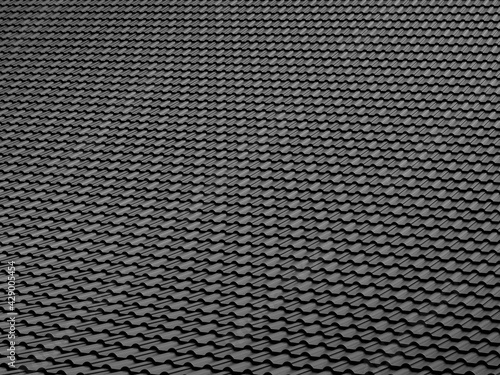 black metal sheet of tile roof pattern