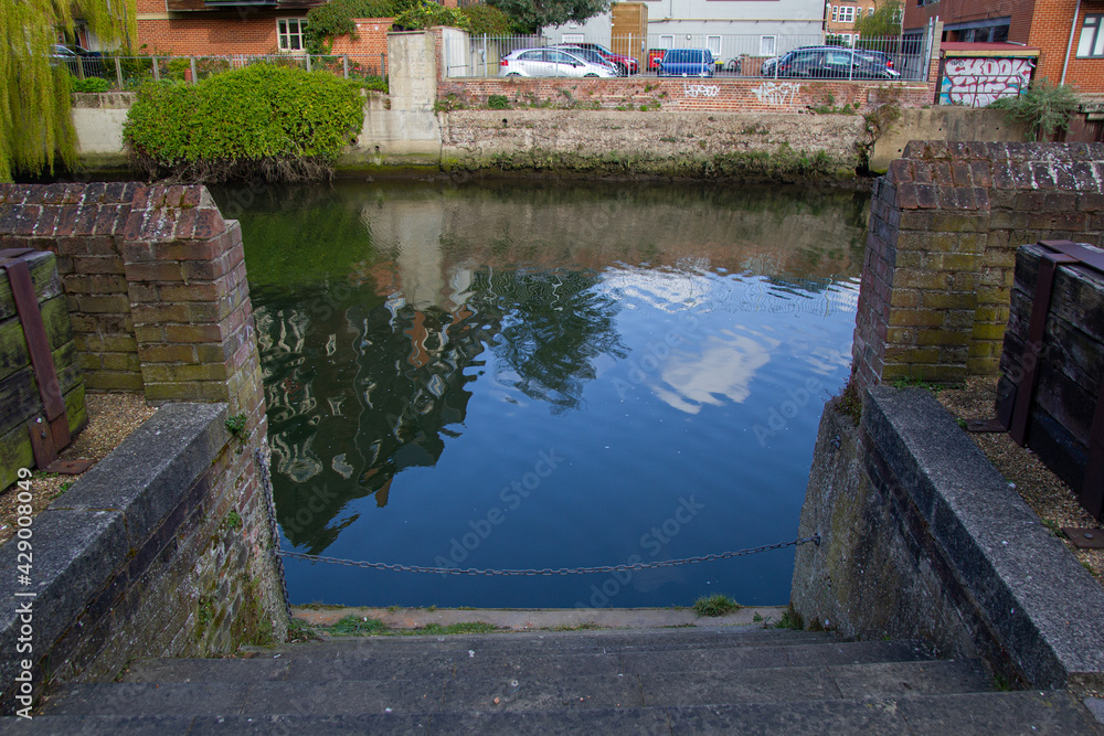 The River Wensum at Quayside in Norwich, Norfolk The River Wensum at Quayside in Norwich, Norfolk