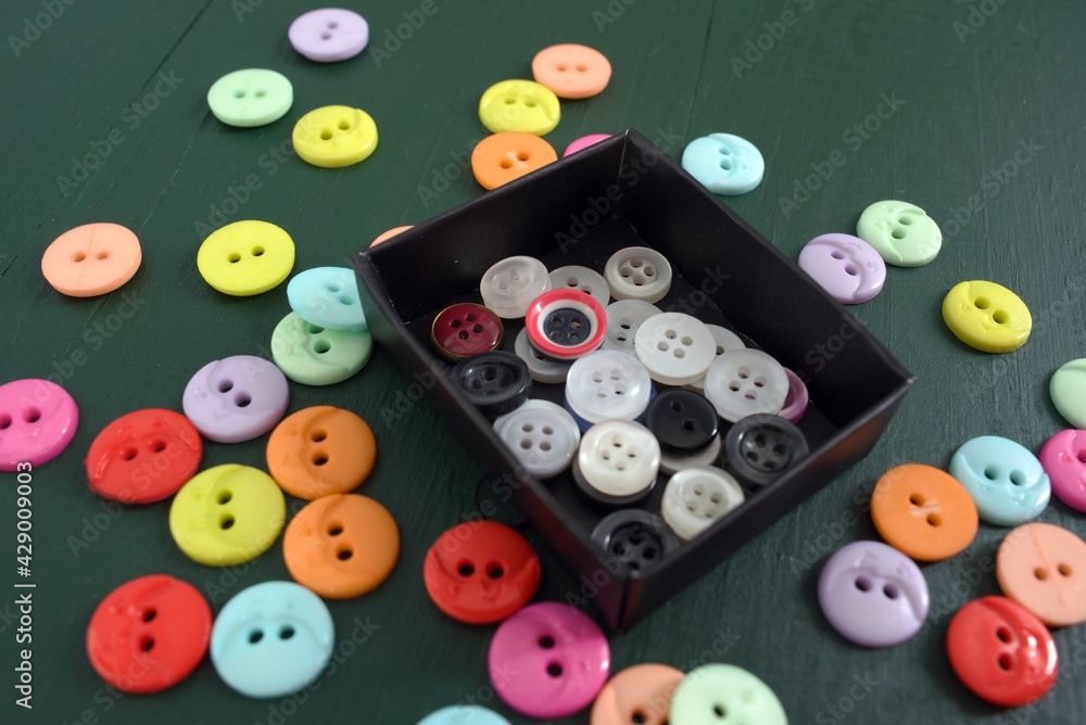 buttons on the table
