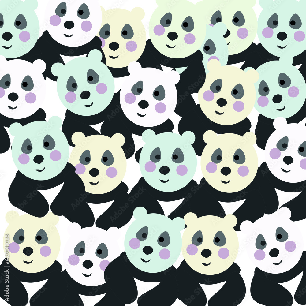 Obraz premium funny pandas pattern