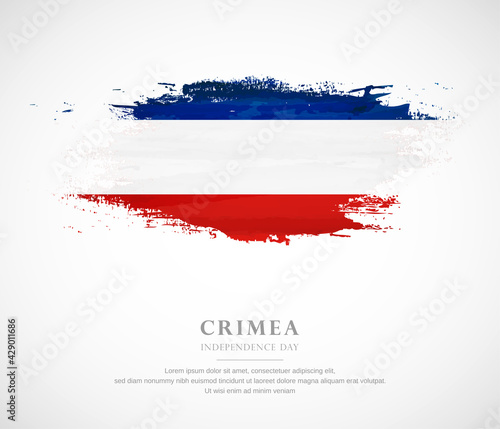 Abstract watercolor brush stroke flag for independence day of Crimea