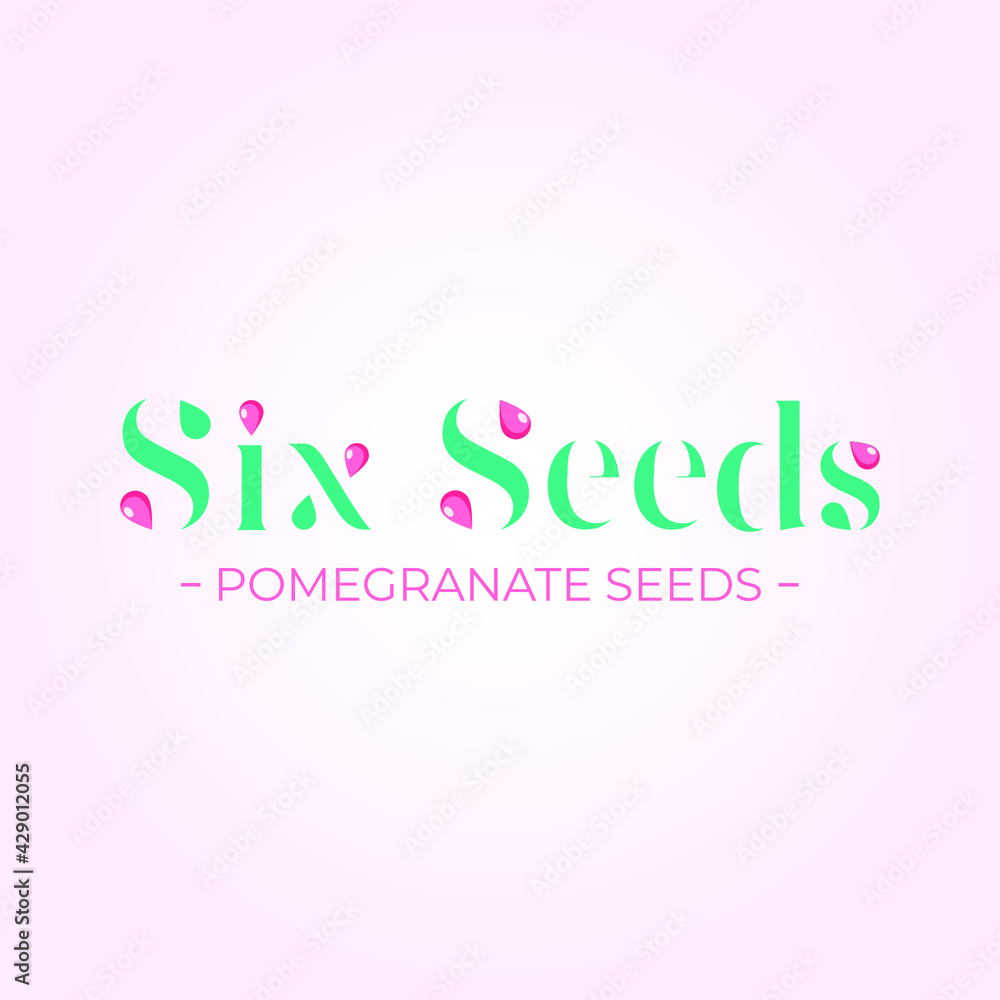 Pomegranate seeds logo concept 