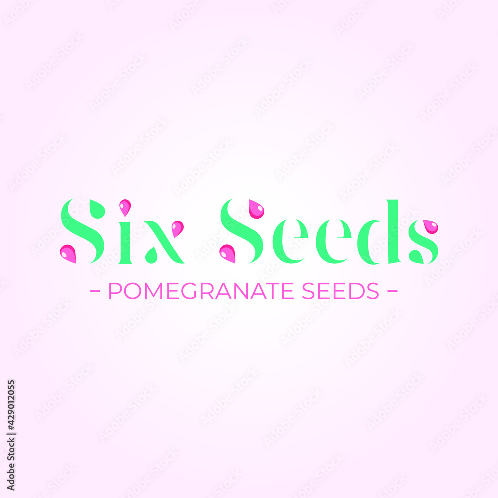 Pomegranate seeds logo concept Pomegranate seeds logo concept
