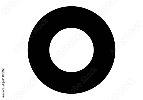 Círculo negro sobre fondo blanco. Icono de neumático