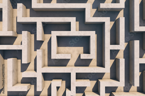Labyrinth structure. Aerial view. No people.