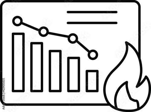 Burn down Chart Concept, Agile Methodologies Vector Color Icon Design, Software and web development symbol on white background, Computer Programming and Coding stock illustration