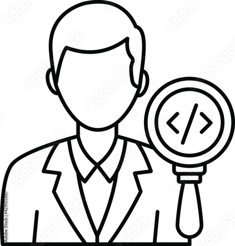 Team Lead Concept, Engineering Project Manager Vector Color Icon Design, Software and web development symbol on white background, Computer Programming and Coding stock illustration