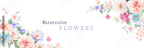 Flowers watercolor illustration © long