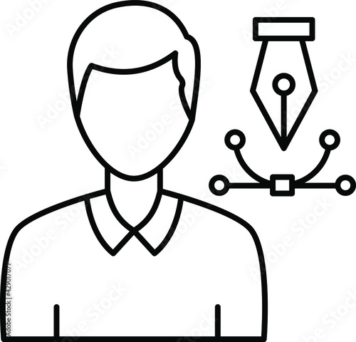 UI Designer Concept, Creative Graphic Vector Color Icon Design, Software and web development symbol on white background, Computer Programming and Coding stock illustration