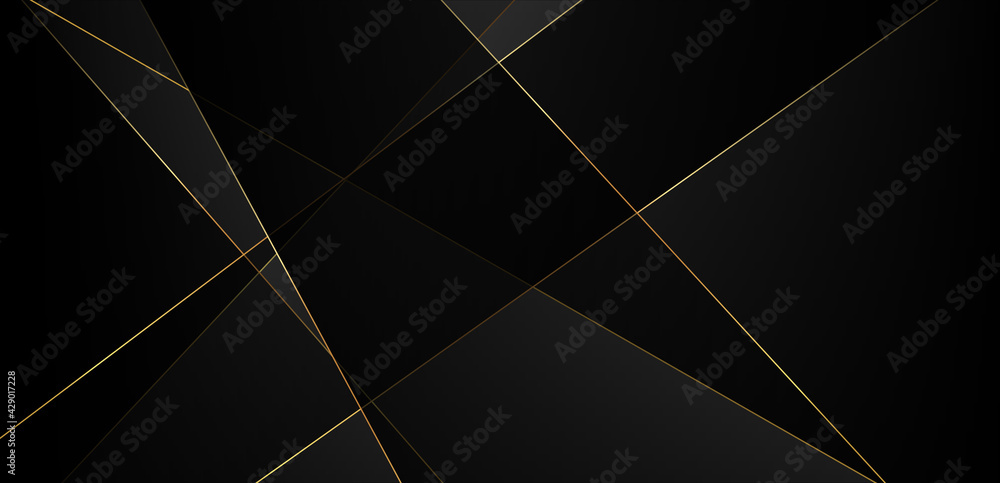 Abstract black background with gold lines Stock Vector | Adobe Stock