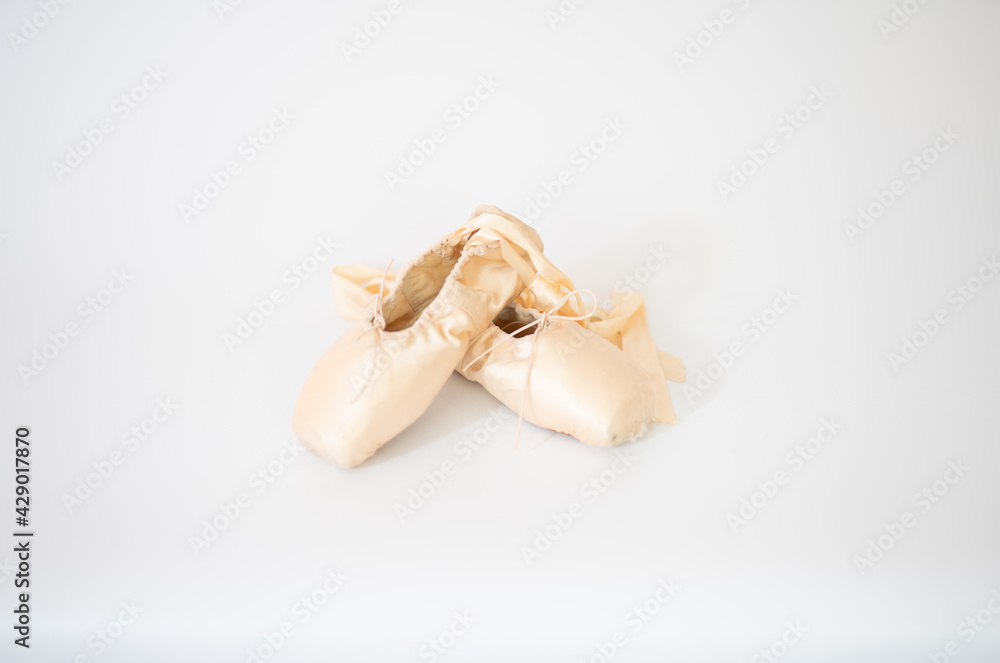 Ballet shoes isolated on white background Ballet shoes isolated on white background