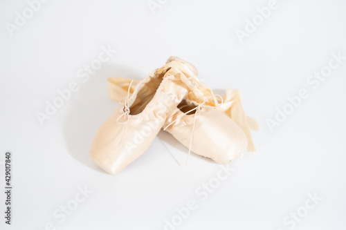 Ballet shoes isolated on white background