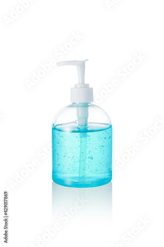 Alcohol gel pump bottle White background,with Clipping Path.