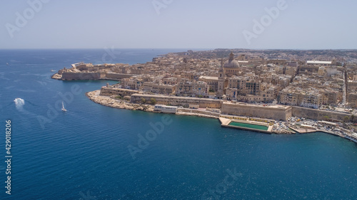Grand Harbour and Marsamxett Harbour surrounding the Valletta peninsula