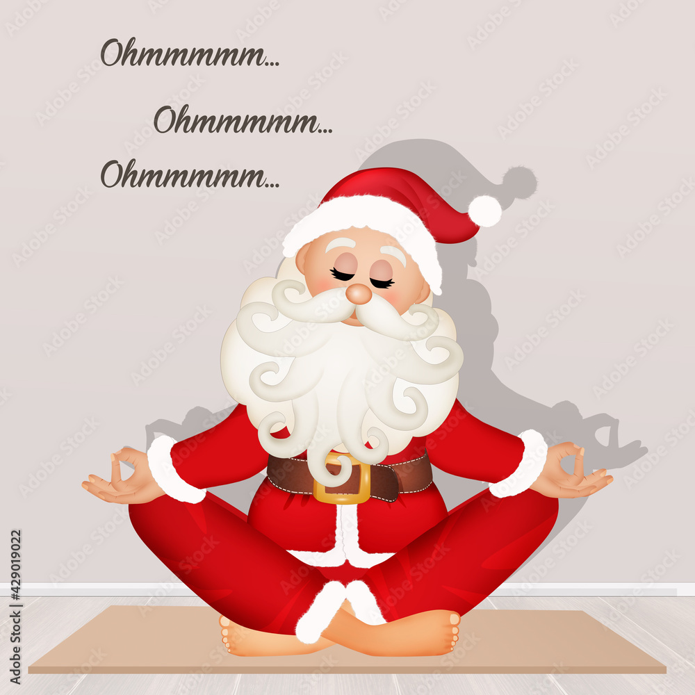 illustration of Santa Claus in meditation