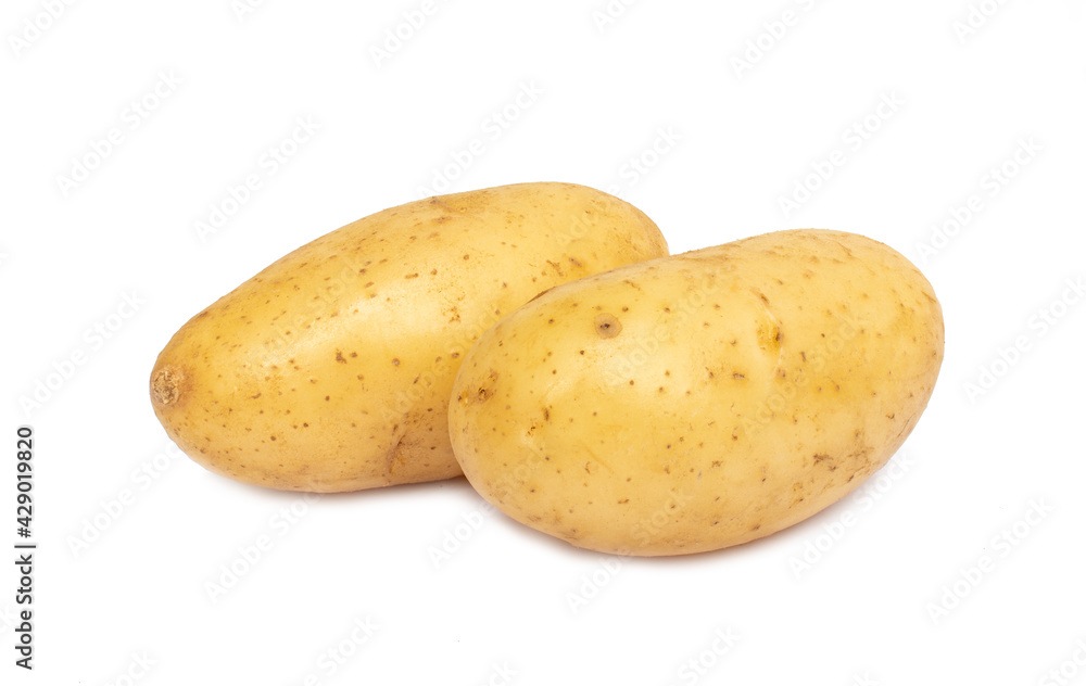 Pile of raw potatoes isolated on white background Pile of raw potatoes isolated on white background