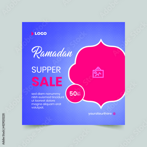 Ramadan sale banner, Ramadan discount banner template
