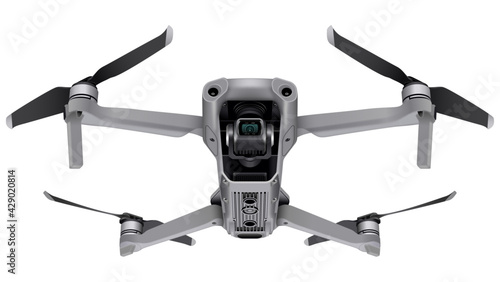 Drone vector illustration with 4K high definition camera and video recording for aerial filming and photography photo